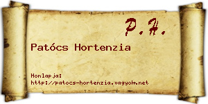 Patócs Hortenzia névjegykártya