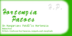 hortenzia patocs business card